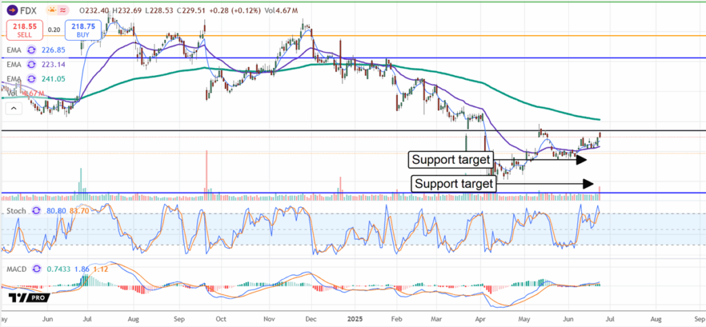 FedEx Price Chart